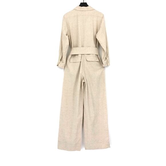 BOA Linen Blend Belted Jumpsuit Cream S - Picture 12 of 16